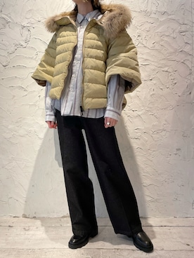 「TATRAS」｜「アイテム（Tシャツ/カットソー）」を使った、4onさん（レディース・168cm）の冬コーディネート