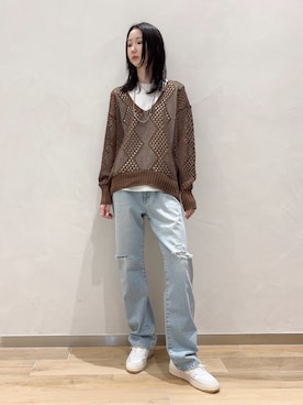 「D.A.T.E.（デイト）のアイテム」を使った、4onさん（レディース・168cm）の春コーディネート
