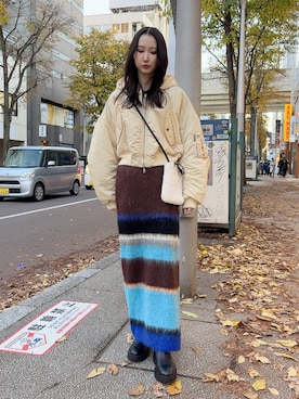 「B'2nd（ビーセカンド）のアイテム」を使った、4onさん（レディース・168cm）の秋コーディネート