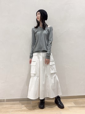 「B'2nd（ビーセカンド）のアイテム」を使った、4onさん（レディース・168cm）の春コーディネート