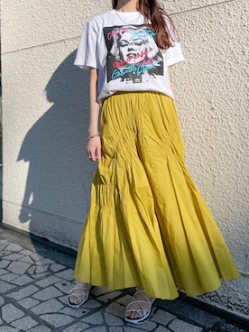 「VEGE（ベジ）のアイテム」を使った、4onさん（レディース・168cm）の夏コーディネート