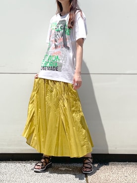 「VEGE（ベジ）のアイテム」を使った、4onさん（レディース・168cm）の夏コーディネート