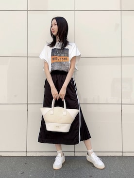 「D.A.T.E.（デイト）のアイテム」を使った、4onさん（レディース・168cm）の夏コーディネート