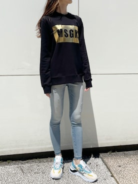「MSGM（エムエスジーエム）のアイテム」を使った、4onさん（レディース・168cm）の夏コーディネート