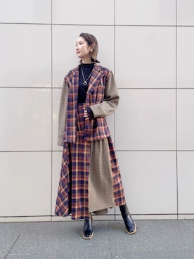 4onさん（レディース・168cm）の秋コーディネート