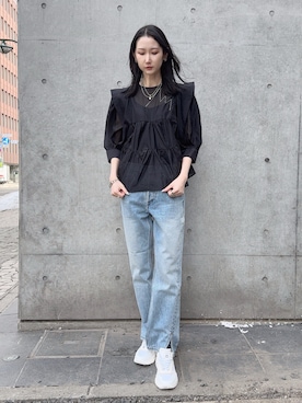 「D.A.T.E.（デイト）のアイテム」を使った、4onさん（レディース・168cm）の春コーディネート