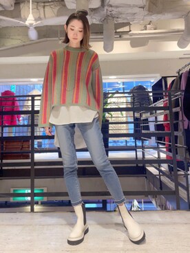 「B'2nd（ビーセカンド）のアイテム」を使った、4onさん（レディース・168cm）の秋コーディネート