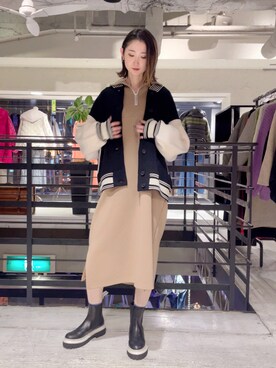 「B'2nd（ビーセカンド）のアイテム」を使った、4onさん（レディース・168cm）の冬コーディネート
