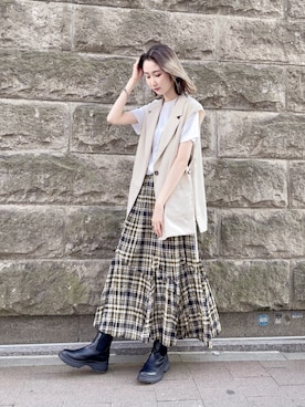 「NAKAGAMI（ナカガミ）のアイテム」を使った、4onさん（レディース・168cm）の夏コーディネート