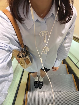 「GLOBAL WORK（グローバルワーク）のらくっションヒールローファー/962920（ローファー、ブラック系）」を使った、よつさん（レディース・165cm）の春コーディネート