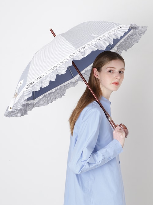POLO RALPH LAUREN（ポロ ラルフローレン） フリル付き 晴雨兼用日傘 POLO RALPH LAUREN（ポロ・ラルフローレン） 傘 遮光 晴雨兼用日傘