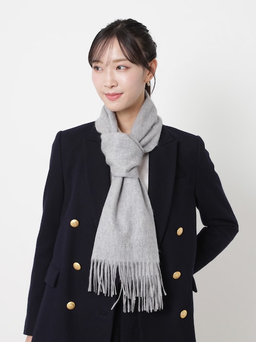 カシミヤ100％ マフラー 洗える 無地 30*180（マフラー）｜FURLA