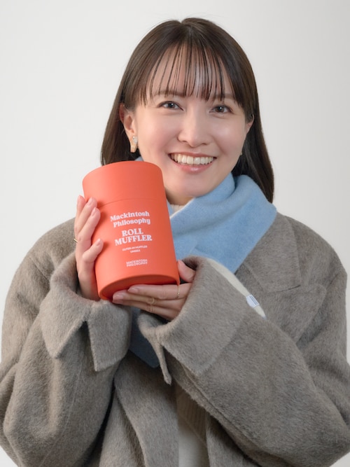 ギフトBOX付き ウール100％ ”ROLL MUFFLER” リバーシブル マフラー