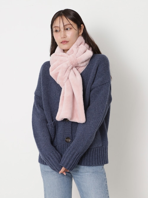 【WEB限定】フェイクファーマフラー "ビッグリボン" ギフト ラッピング