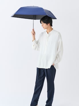 「estaa（エスタ）の遮光100％ 超軽量 晴雨兼用 折りたたみ日傘  ”55cm” マジカルテックプロテクション（折りたたみ傘、ブルー系）」を使った、MOONBAT_officialさん（レディース・165cm）の春コーディネート