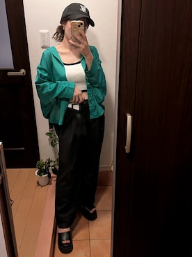 「WOOALONG（ウアロン）のアイテム（帽子）」を使った、Miiaさん（レディース・152cm）の秋コーディネート