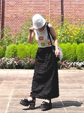 「SNIDEL（スナイデル）のアイテム（ハット）」を使った、Miiaさん（レディース・152cm）の夏コーディネート