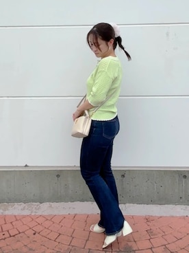 「アイテム（ニット/セーター）」を使った、Miiaさん（レディース・152cm）の夏コーディネート