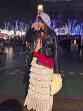 「アイテム（エコバッグ/サブバッグ）」を使った、Miiaさん（レディース・152cm）の冬コーディネート