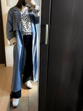 「カラーコート」｜「アイテム（トレンチコート）」を使った、Miiaさん（レディース・152cm）の春コーディネート
