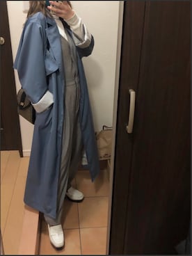「アイテム（トレンチコート）」を使った、Miiaさん（レディース・152cm）の冬コーディネート