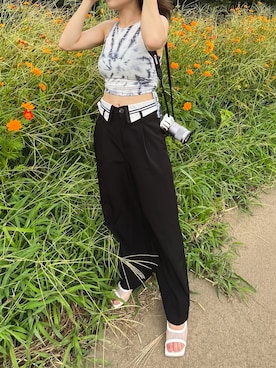 「NOIR DE POUPEE（ノワールドプーペ）のアイテム」を使った、Miiaさん（レディース・152cm）の夏コーディネート