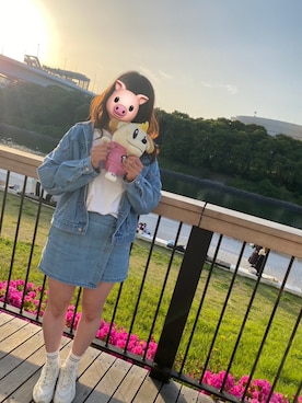 「FREAK'S STORE（フリークスストア）のアイテム（デニムジャケット）」を使った、yuzuさん（レディース・169cm）の春コーディネート