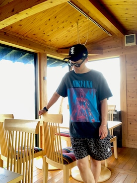 「NIRVANA（ニルヴァーナ）のアイテム」を使った、コウさん（メンズ・167cm）の夏コーディネート