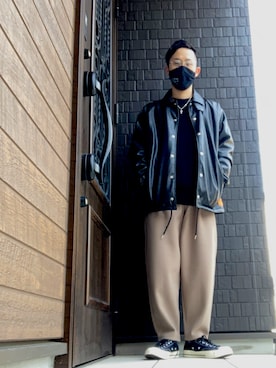 「チャックテイラー」｜「アイテム（ブルゾン）」を使った、コウさん（メンズ・167cm）の冬コーディネート