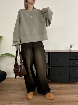 「アイテム（スウェット）」を使った、ゆりまつさん（骨格ウェーブ・レディース・166cm）の秋コーディネート