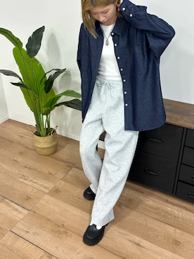 「アイテム（スウェットパンツ）」を使った、ゆりまつさん（レディース・166cm）の夏コーディネート