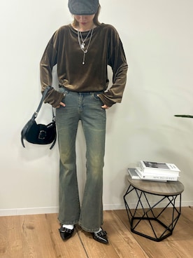 「アイテム（パンプス）」を使った、ゆりまつさん（レディース・166cm）の秋コーディネート