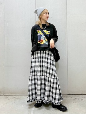 「キッズ服」｜「アイテム（ブーツ）」を使った、akn.さん（レディース・158cm）の秋コーディネート