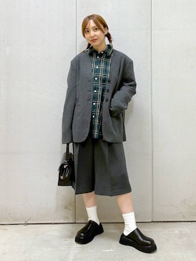 「アイテム（テーラードジャケット）」を使った、akn.さん（レディース・158cm・30代）の秋コーディネート