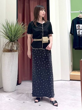 「LOWRYS FARM（ローリーズファーム）のアイテム（ベルト）」を使った、akn.さん（レディース・158cm）の夏コーディネート