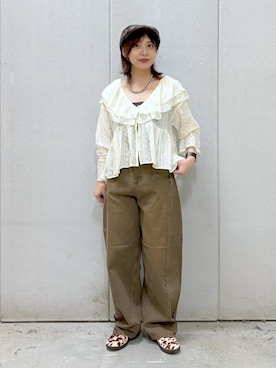 「アイテム（ハンチング/ベレー帽）」を使った、akn.さん（レディース・158cm）の夏コーディネート