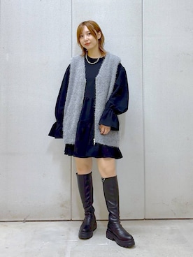「アイテム（ワンピース/ドレス）」を使った、akn.さん（レディース・158cm・30代）の秋コーディネート