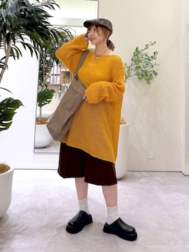 「アイテム（ハンチング/ベレー帽）」を使った、akn.さん（レディース・158cm・20代）の秋コーディネート