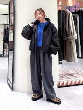 「アイテム（サンダル）」を使った、akn.さん（レディース・158cm・30代）の冬コーディネート