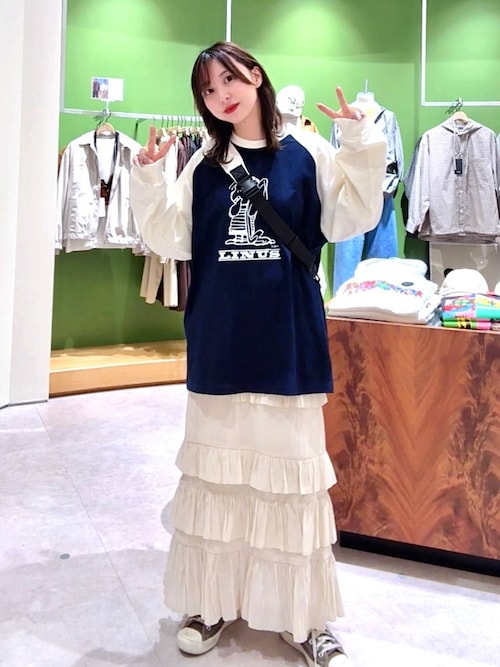 LFM(U)】SNOOPYラグランTロングスリーブ 656663（Tシャツ/カットソー