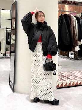 「クリスマス」｜「アイテム（その他アウター）」を使った、akn.さん（レディース・158cm）の秋コーディネート