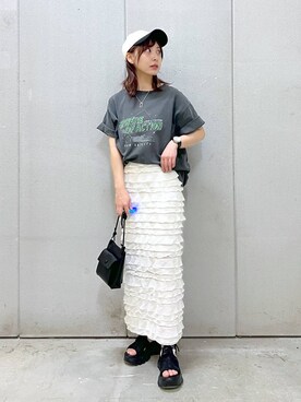 「アイテム（キャップ）」を使った、akn.さん（レディース・158cm・20代）の春コーディネート