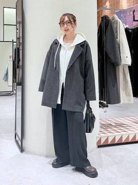 「アイテム（サンダル）」を使った、akn.さん（レディース・158cm・20代）の冬コーディネート