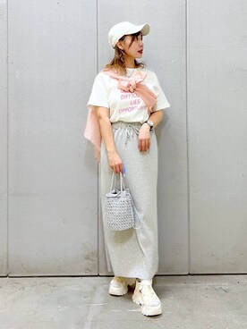 「アイテム（キャップ）」を使った、akn.さん（レディース・158cm・20代）の春コーディネート