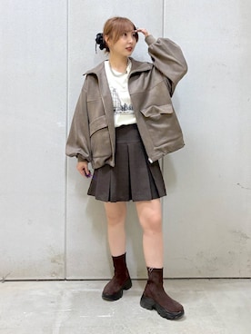 「ミニスカート」｜akn.さん（レディース・158cm・30代）の秋コーディネート