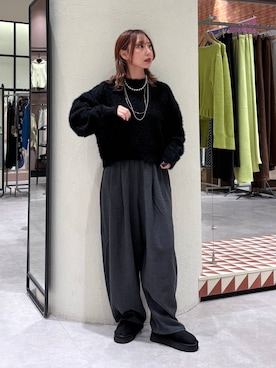 「クリスマス」｜「アイテム（アクセサリー）」を使った、akn.さん（レディース・158cm）の冬コーディネート