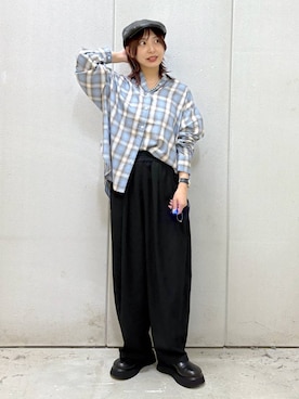 「アイテム（ハンチング/ベレー帽）」を使った、akn.さん（レディース・158cm・20代）の夏コーディネート