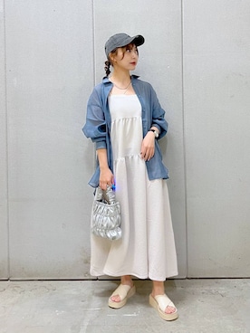 「アイテム（キャップ）」を使った、akn.さん（レディース・158cm・20代）の春コーディネート
