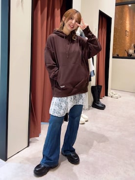 「LOWRYS FARM（ローリーズファーム）のマルチWAYレーススカート　497453（スカート）」を使った、akn.さん（レディース・158cm）の秋コーディネート