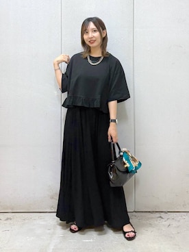 「アイテム（財布/小物）」を使った、akn.さん（レディース・158cm）の夏コーディネート